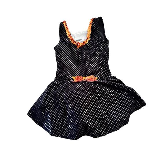A Wish Come True Girls' Black Orange Mery Sequin Beaded Costume Dress Size 5-7 - Picture 2 of 10